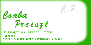 csaba preiszl business card